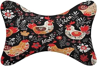 2 Pack Car Neck Pillow Cute Rooster Chickens Car Headrest Pillow for Neck Support