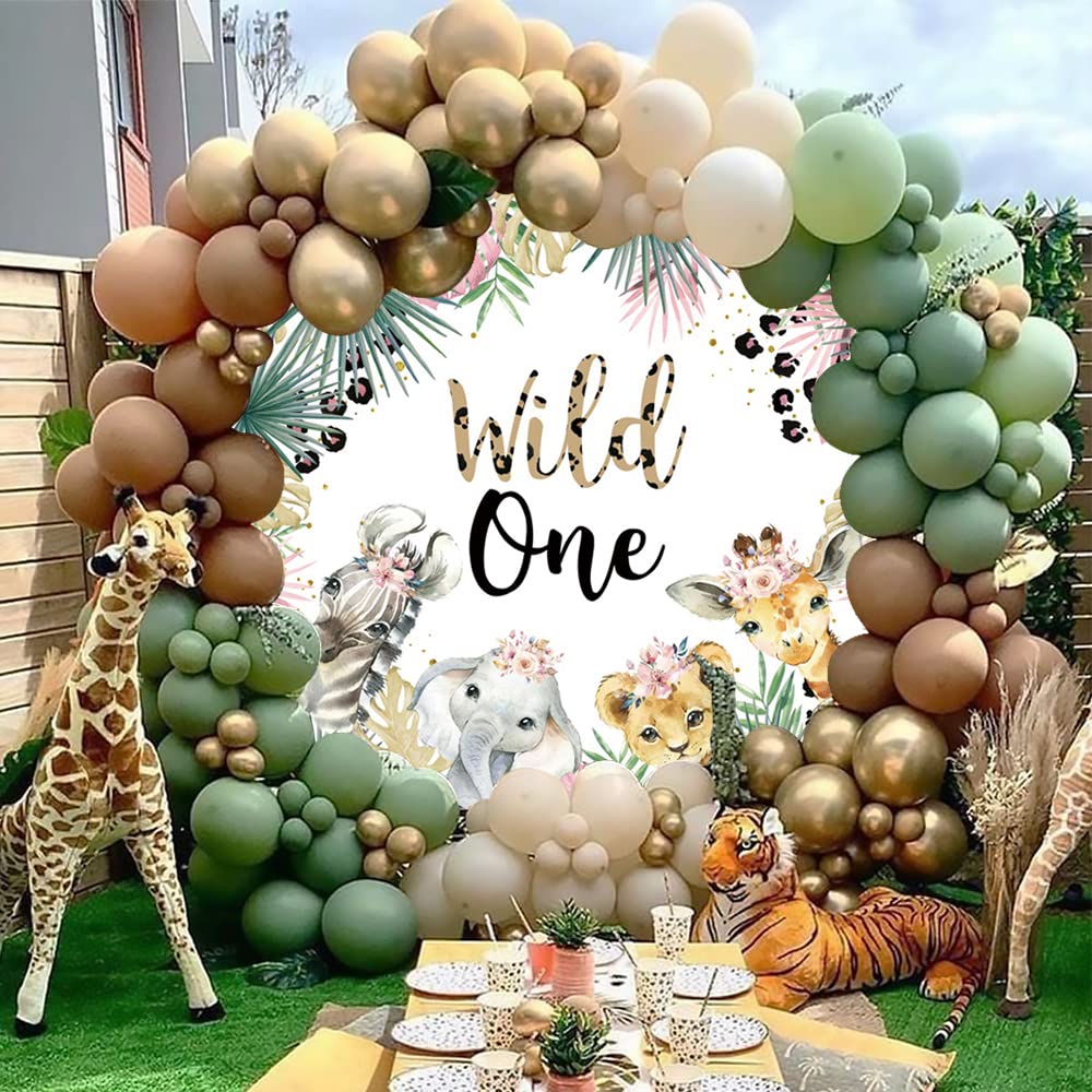 OSDUE Safari Sfondo di Zoo Fotografia Fumetto Safari Animali Sfondo Buon Compleanno Fotografia Giungla Zoo Tema Decorazione di Festa Photo Studio Puntelli Decorazioni per Feste a Tema