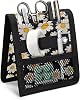 Daisy Printed Nurse Pocket Organizer Black Pocket Protectors, Portable Pocket Protector for Lab Coats 3 Pockekt Hospital Bag Organiser Pouches Pen Protector for Nurse