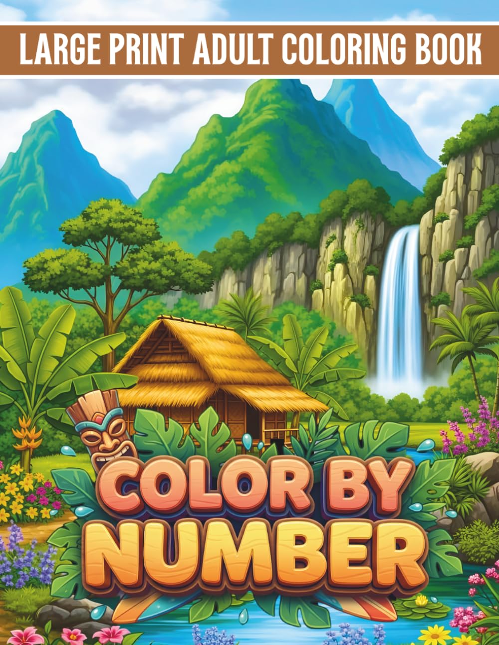 Large Print Color By Number Adult Coloring Book: 100 Pages Color By Number Coloring Book with Cute Bunny, Puppy, Duckling, Teddy Bear, Fox & Hedgehog Illustrations