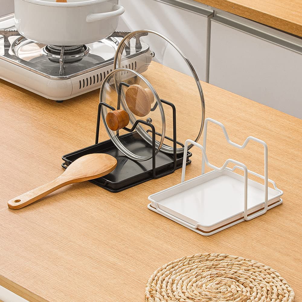 Supporto Coperchio Pentole Supporto Coperchi Pentole - Poggiamestolo Cucina Con Portacucchiai Supporto Coperchi Cucchiai Antigoccia