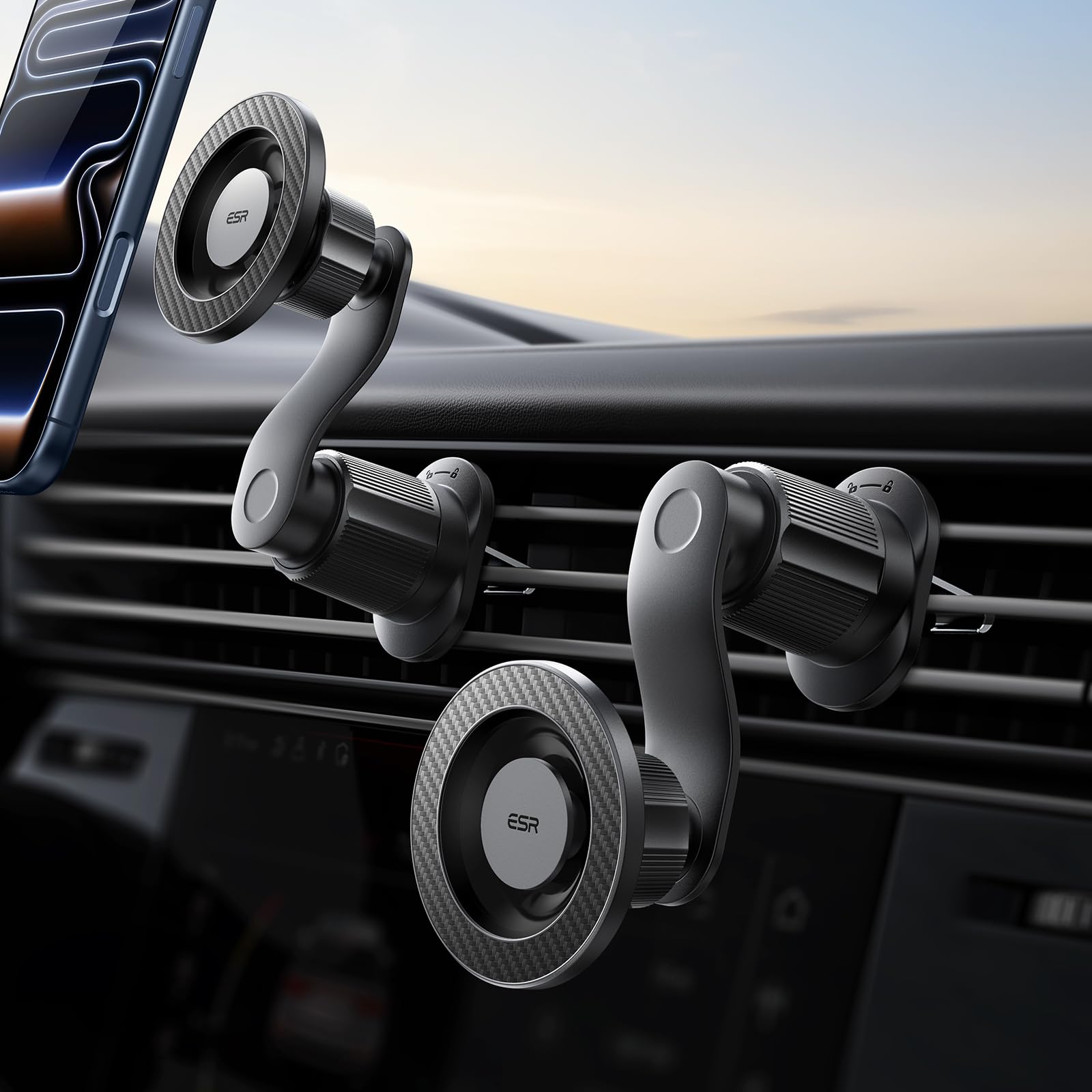 ESR OmniLock for MagSafe Car Mount 360 Rotation Car Phone Mount for Air Vent Magnetic Phone Holder for