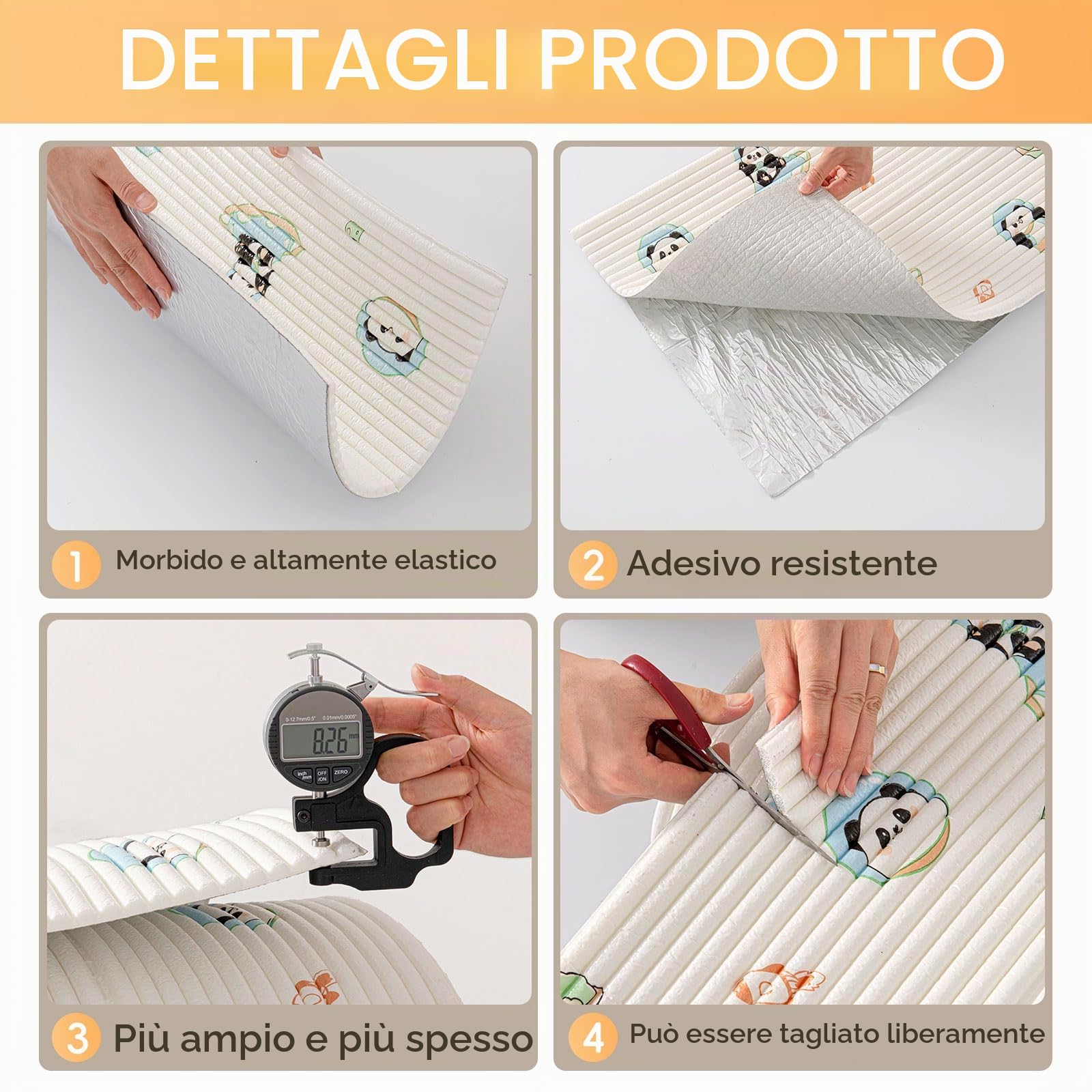 Imbottitura da parete anti-collisione per bambini, 40x200cm, adesivi murali 3D autoadesivi, pannelli da parete imbottiti per testiera del letto per camera dei bambini, club di danza (Orso spaziale)