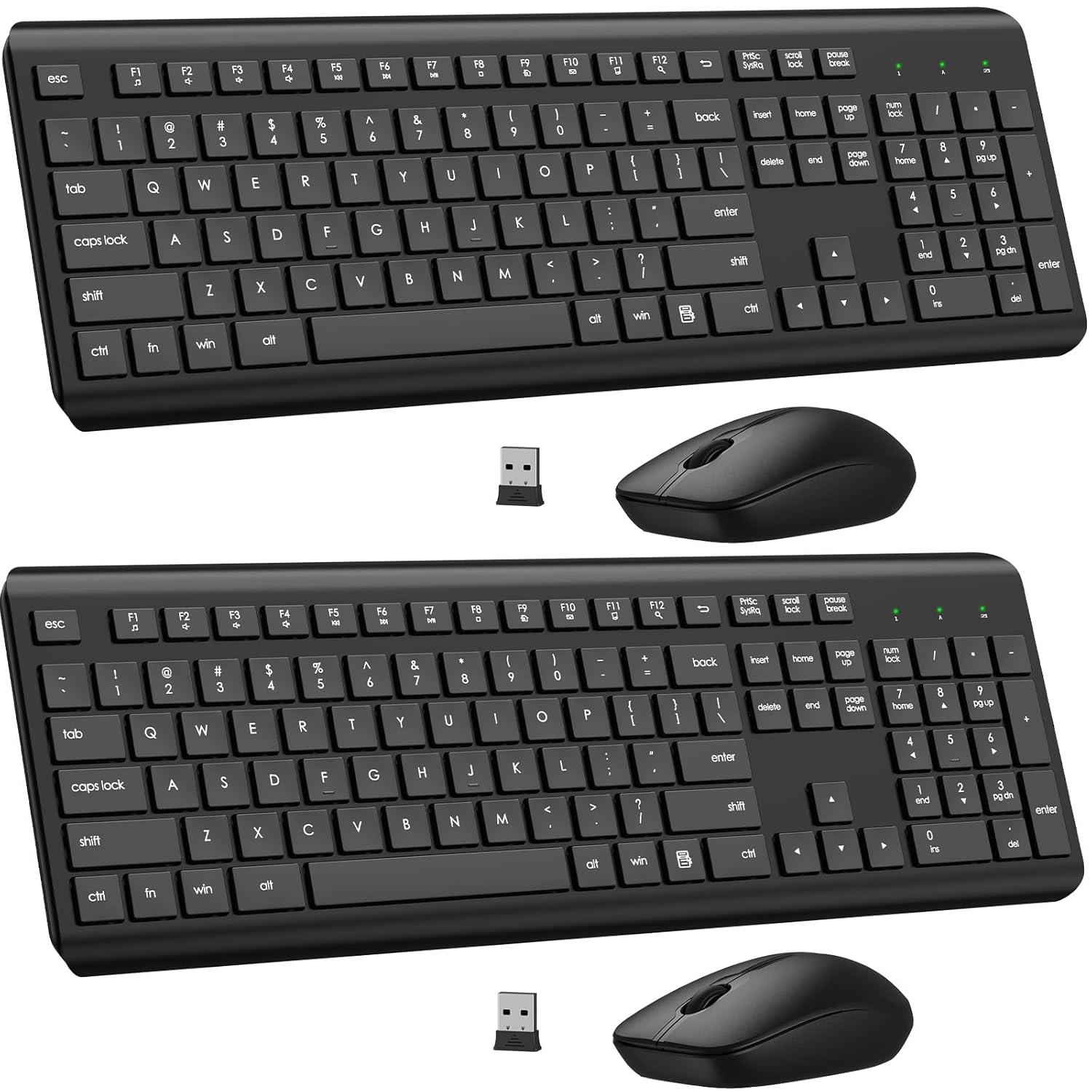 Wireless Keyboard and Mouse Combo Full Size Silent Ergonomic Keyboard and Mouse Long Battery Life Optical Mouse 2
