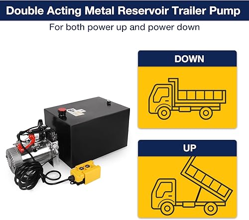 Miniatura 42 de Unidad de potencia hidráulica, bomba hidráulica de 3 cuartos de galón, bomba de remolque de descarga de doble efecto, bomba hidráulica de depósito