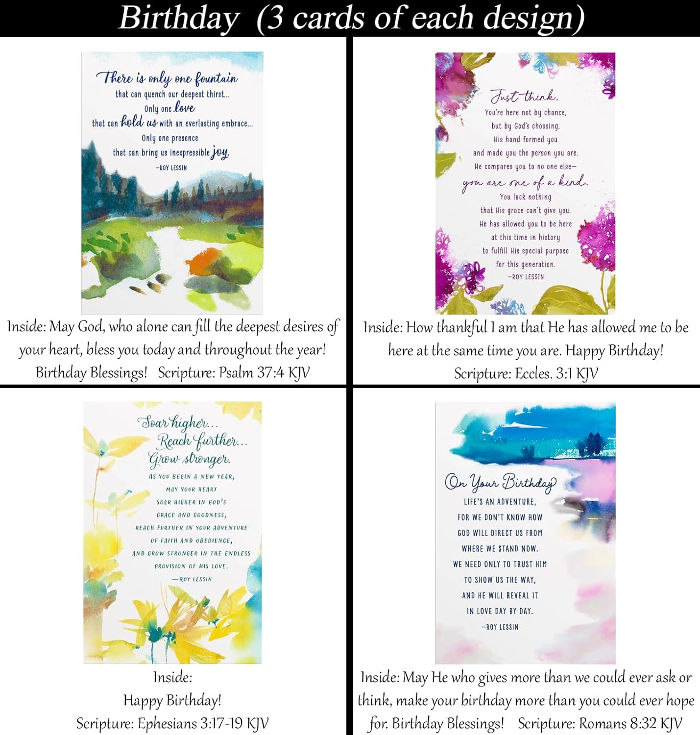 72 count All Occasion Christian/Religious Greeting Card Assortment w/Scripture ~ DS ~ 6 FREE Cards w/purchase