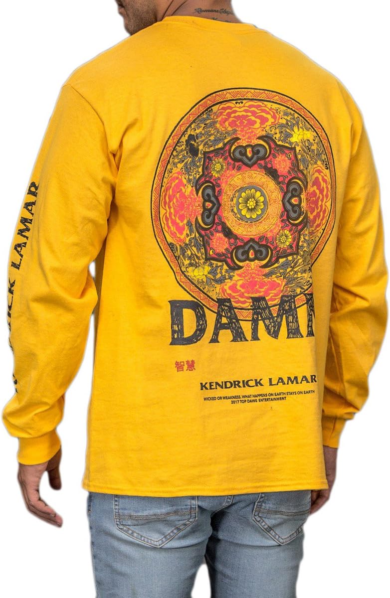 Yellow Kung Fu Kenny Damn Long Sleeve T-Shirt as Worn by Kendrick Lamar