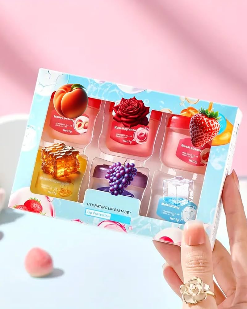 Amazon.com : Fruits Flavored 6PCS Natural Lip Balm Set for Anti