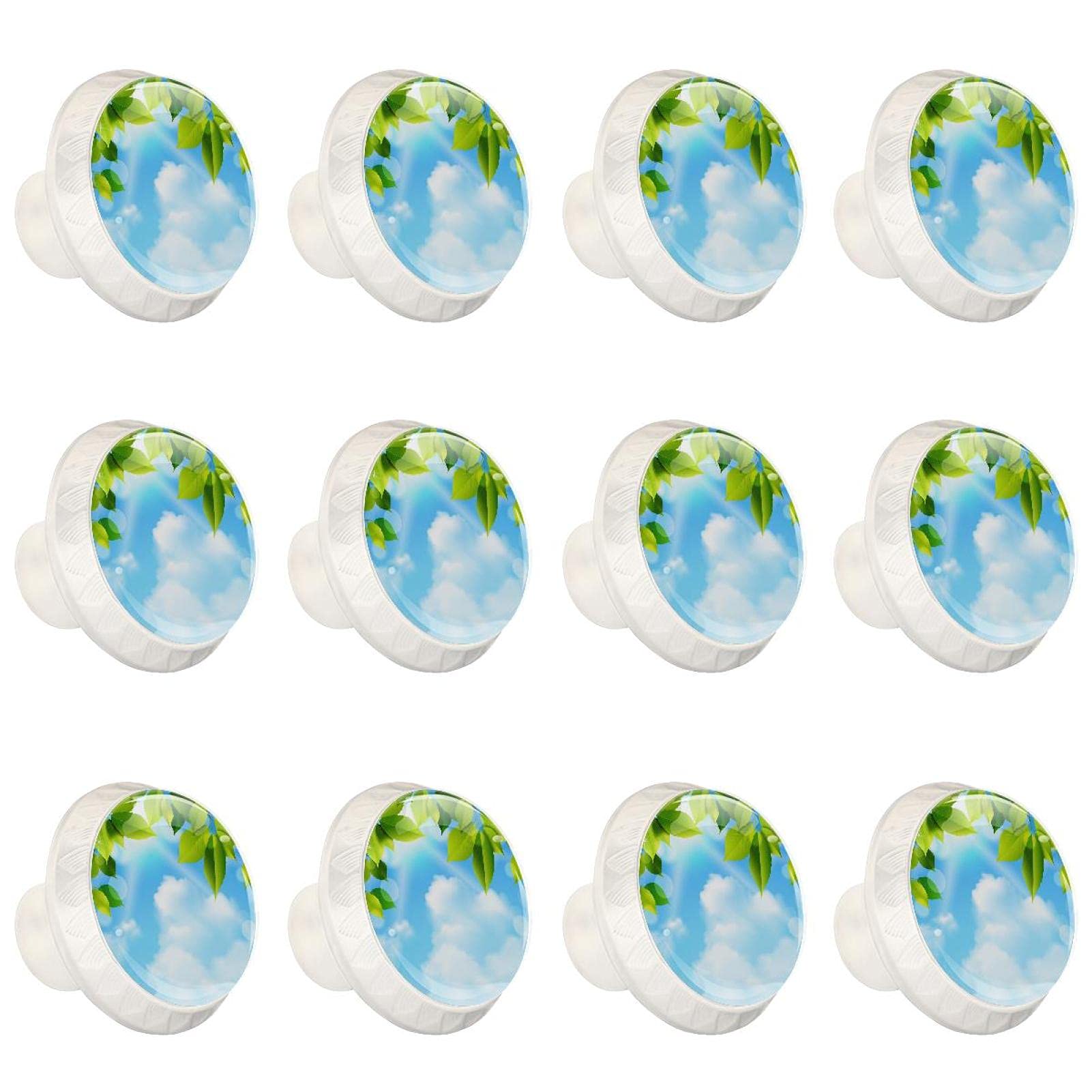 Boutons ronds pour armoire de cuisine pour remplacer une poignée usée motif nature
