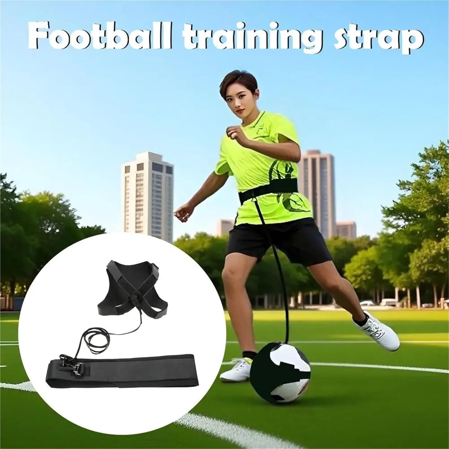 4set Football Training Strap Aid Soccer Trainer Adjustable Belt And Elastic Cord For Teen Beginner Waist Belt Training Equipment