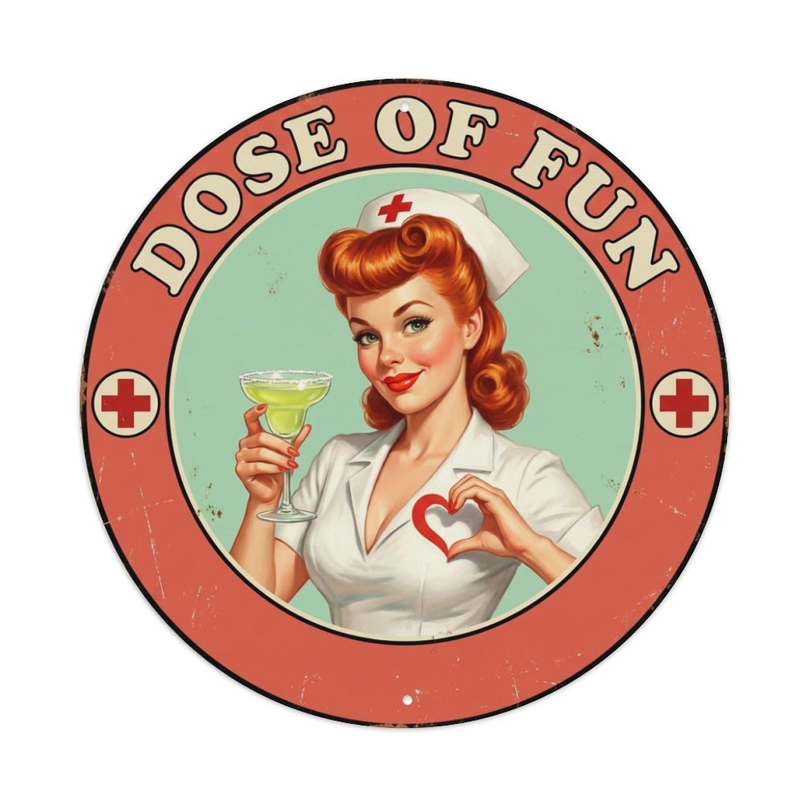 Dose Of Fun Funny Quote Nurse Metal Tin Sign