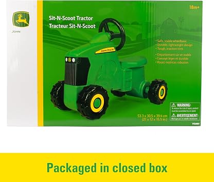 John Deere Ride On Toys Sit 'N Scoot Activity Tractor for Kids Ages 18 Months and Up, Green