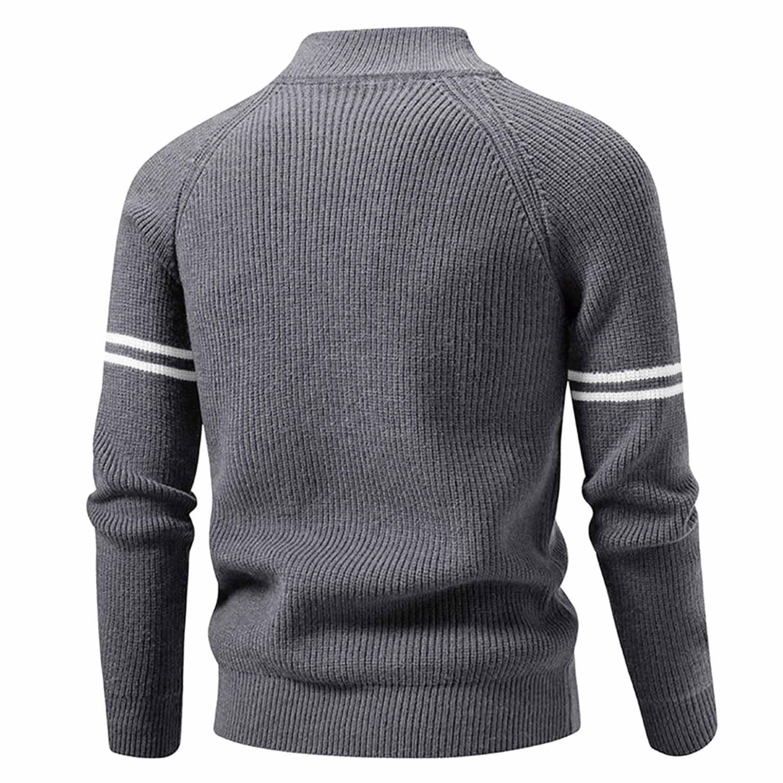 Generisch Suéter con cremallera, abrigo, cuello medio, jersey de punto, manga larga, cálido, suave, cómodo, invierno/otoño, ropa de abrigo de moda