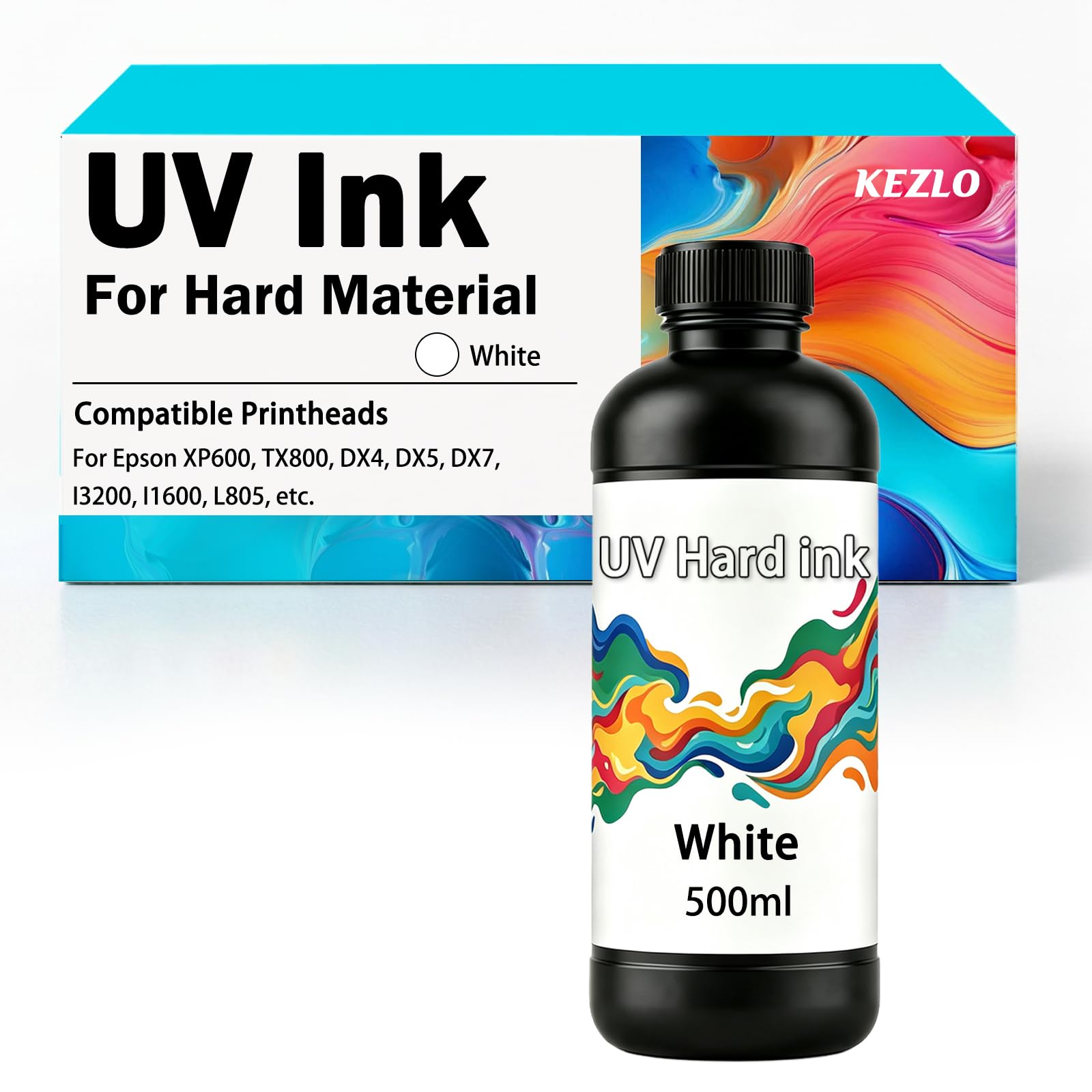 Encre UV Blanche UV Ink 500ML pour Imprimante UV pour Matériaux Durs