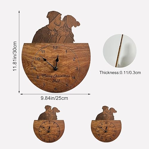 Miniatura 2 de Reloj de madera personalizado con foto, reloj de pared personalizado con texto grabado con imagen, reloj de pared personalizado para decoración de