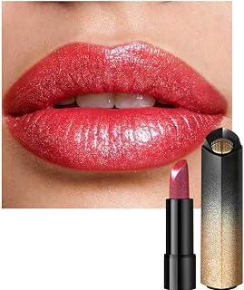 Glitter Metallic Lipstick, Red Diamond Sparkling Lipstick, Waterproof Long-Lasting…