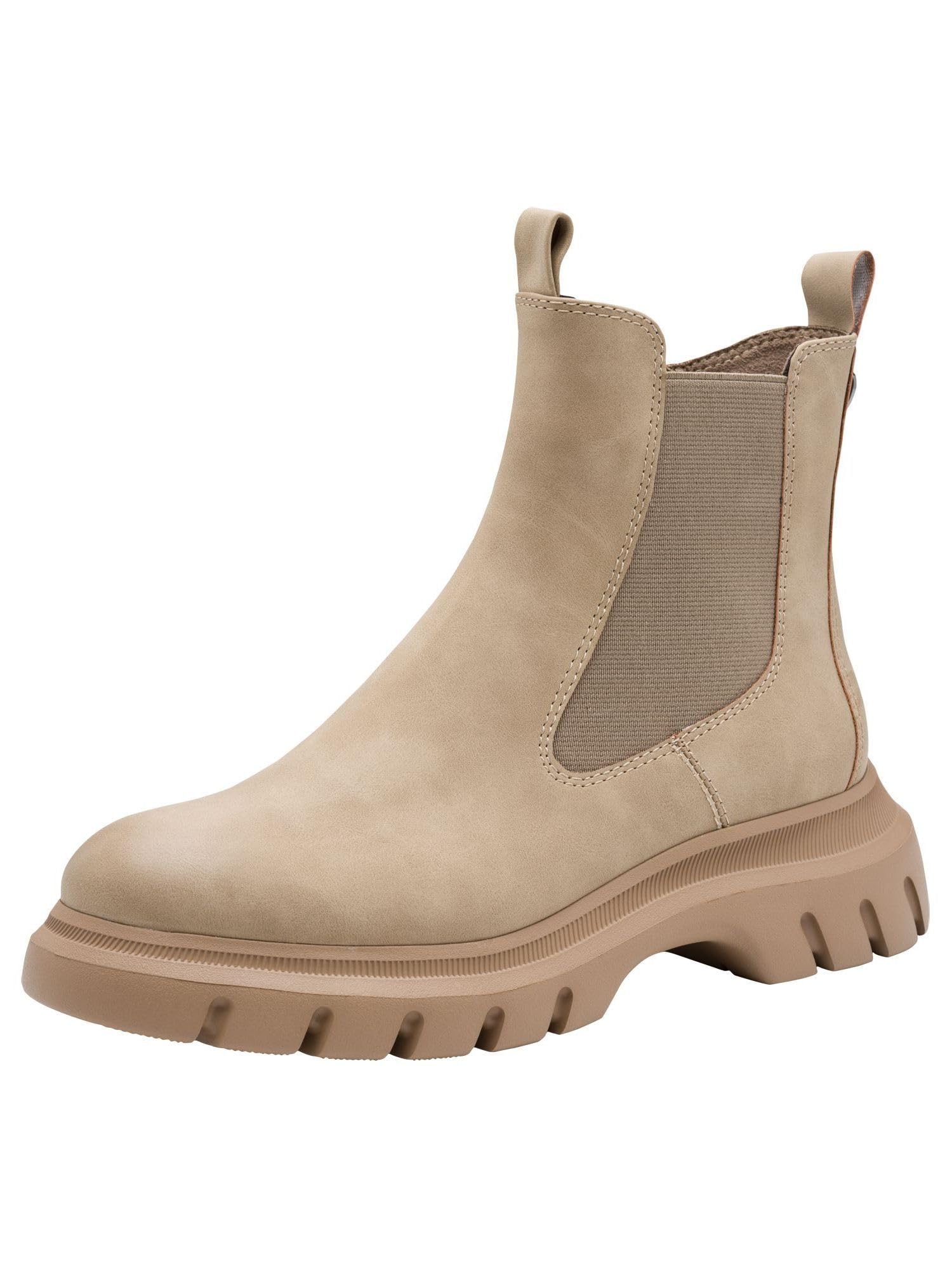 MARCO TOZZI Damen Chelsea Boots mit Chunky-Sohle Modern