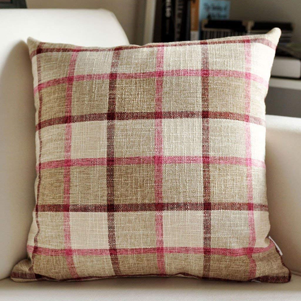 Coussin épais en coton et lin marron Snug 60x60 cm pour canapé