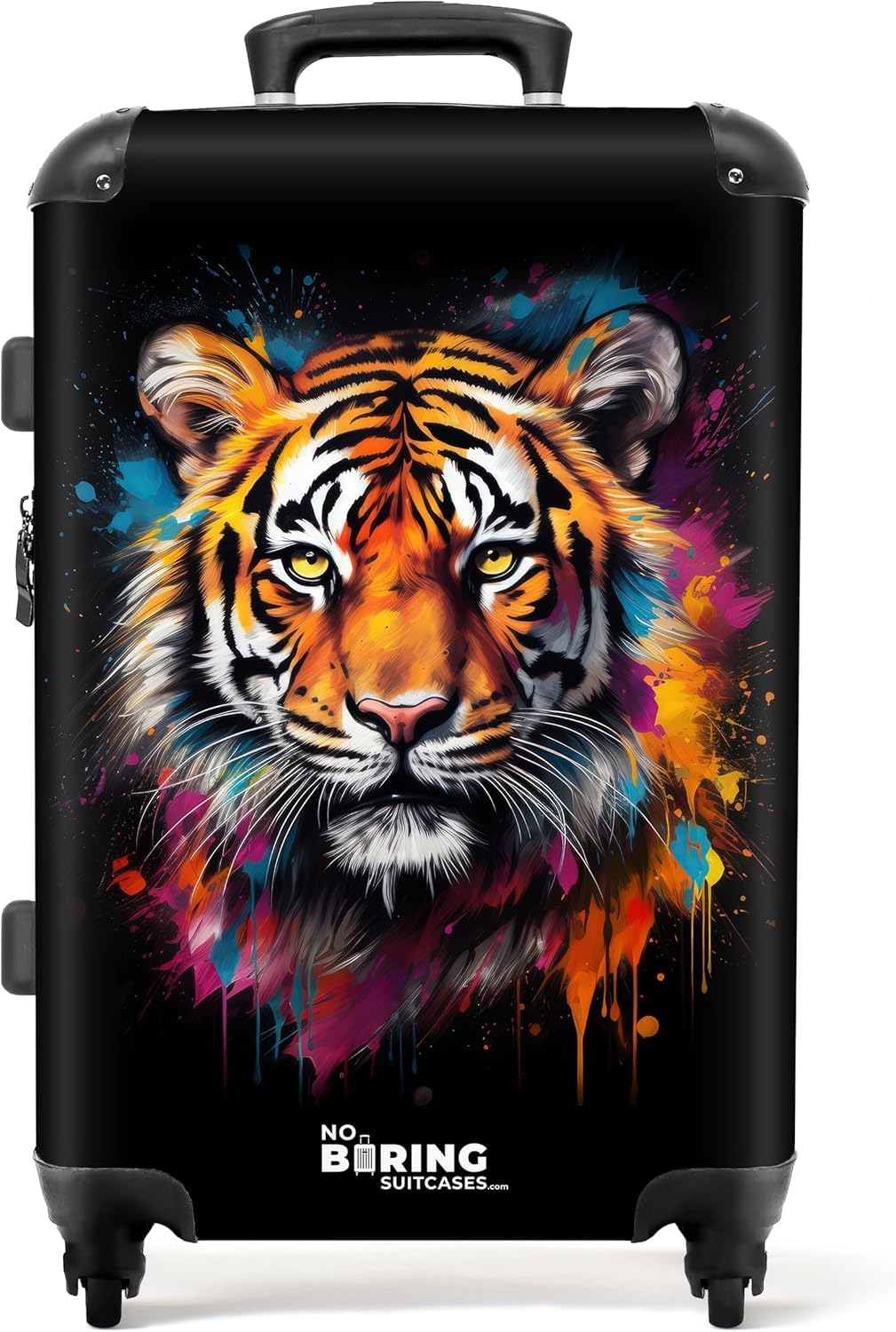 NoBoringSuitcases.com Handgepäck Koffer - Hartschalen Reisetasche mit Rollen, TSA Schloss, Mittelgroß bis Klein - Graffiti-Druck
