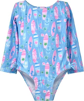 Flap Happy Baby Girls UPF 50+ Charlie L/S Rash Guard Swimsuit