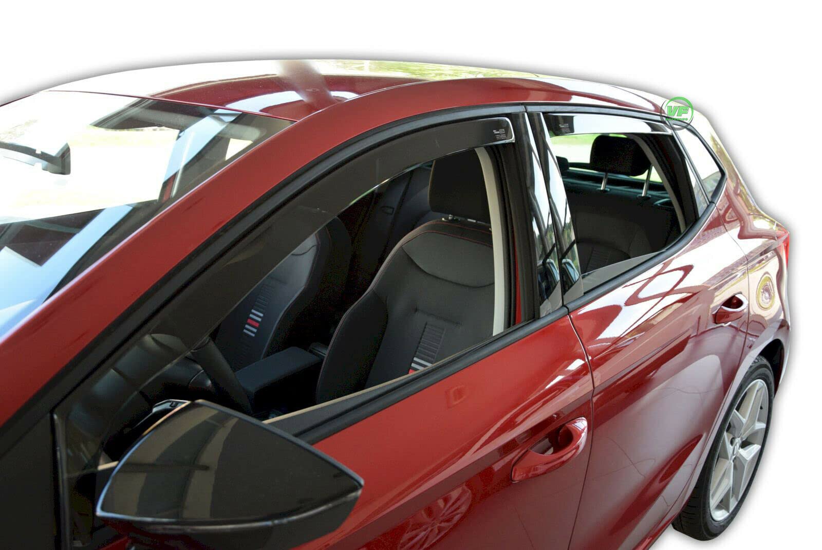 J&J AUTOMOTIVE Windabweiser passend für Seat Ibiza 5 5-Türer ab 2017 4tlg Heko Regenabweiser Vorne Hinten Getönt Dunkel
