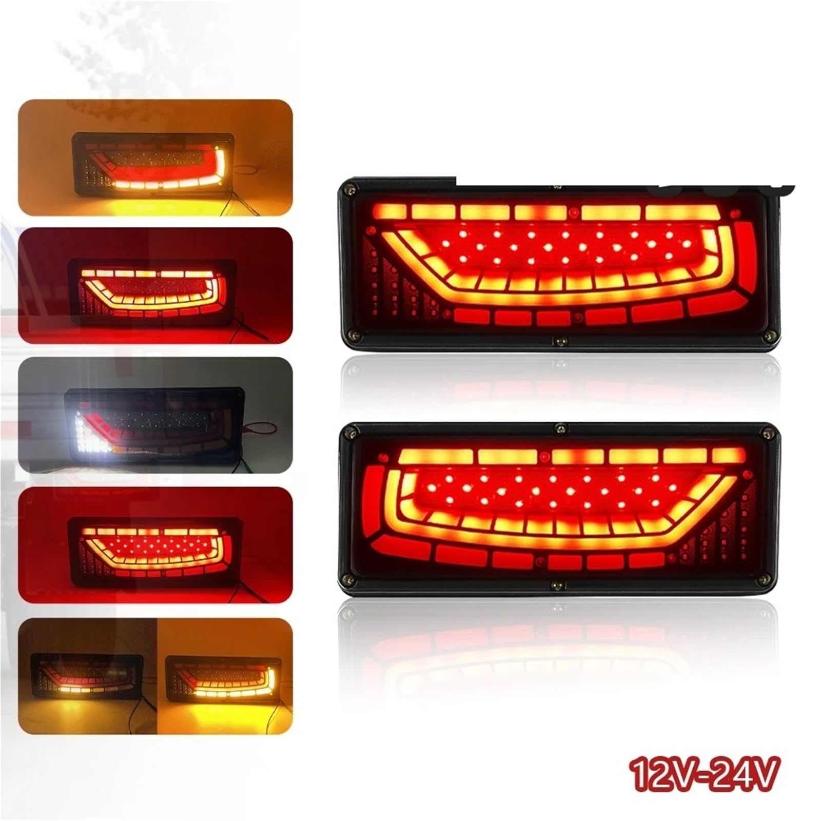 Luz Trasera 2 Luces Traseras LED Impermeables 12V-24V Para Camión Indicador Seguridad Marcha Atrás Freno Para Remolque Camión Coche Accesorios Luz Trasera