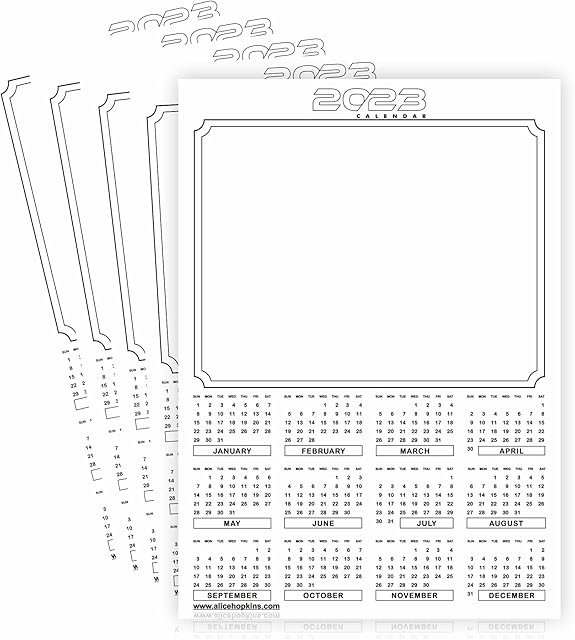 2023 Calendar Planner Organiser A4 Blank Calendar Year to View Make Your Own Home Office Student Academic Christmas Planner Jan To Dec (Pack of 25)