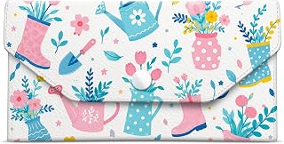 Cash Envelope Wallet Cute PU Leather Envelopes Bag for Men and Women, Reusable Budget Pouch for Budgeting Billing, Cute Garden