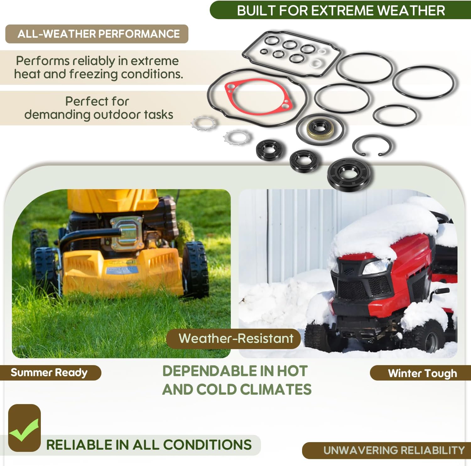 70525 BDP-10A Pump Overhaul Seal Kit, Replacement for Hydro-Gear, Fits for Ariens Models, Fits for Exmark Models, Replacement for HYI40-0807, 59203600, 105-6184, with Seals & Gaskets