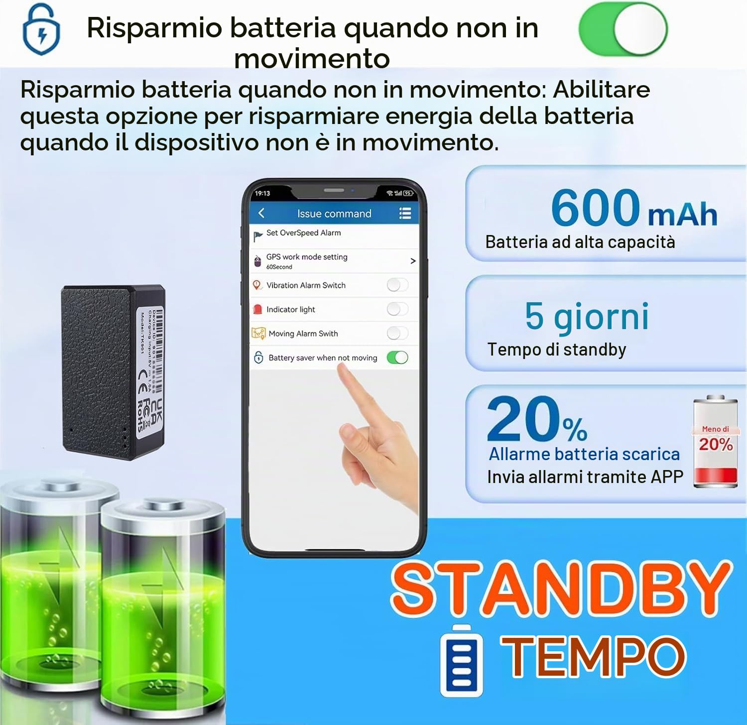 Micro Localizzatore GPS Satellitare Tracking in Tempo Reale Anti-perso GPS Tracker Spia Magnete Realtime Tracciatore di Posizione per Anziani Bambini App Gratuita, Impermeabile