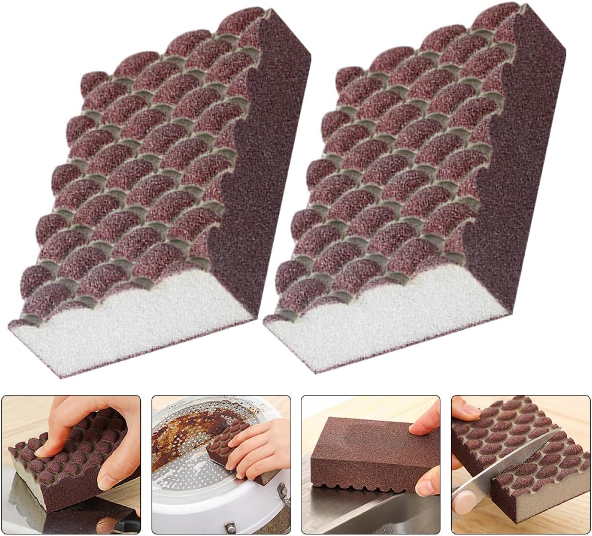 FOMIYES 10pcs Multi-Function Cleaning Sponges for Kitchen Use Efficient Scrub Sponge for Pots Pans and Household High Absorption and Design