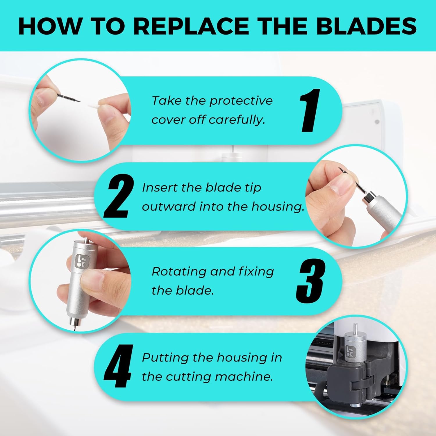 Step-by-step guide on replacing LOKLiK fine-point blades.