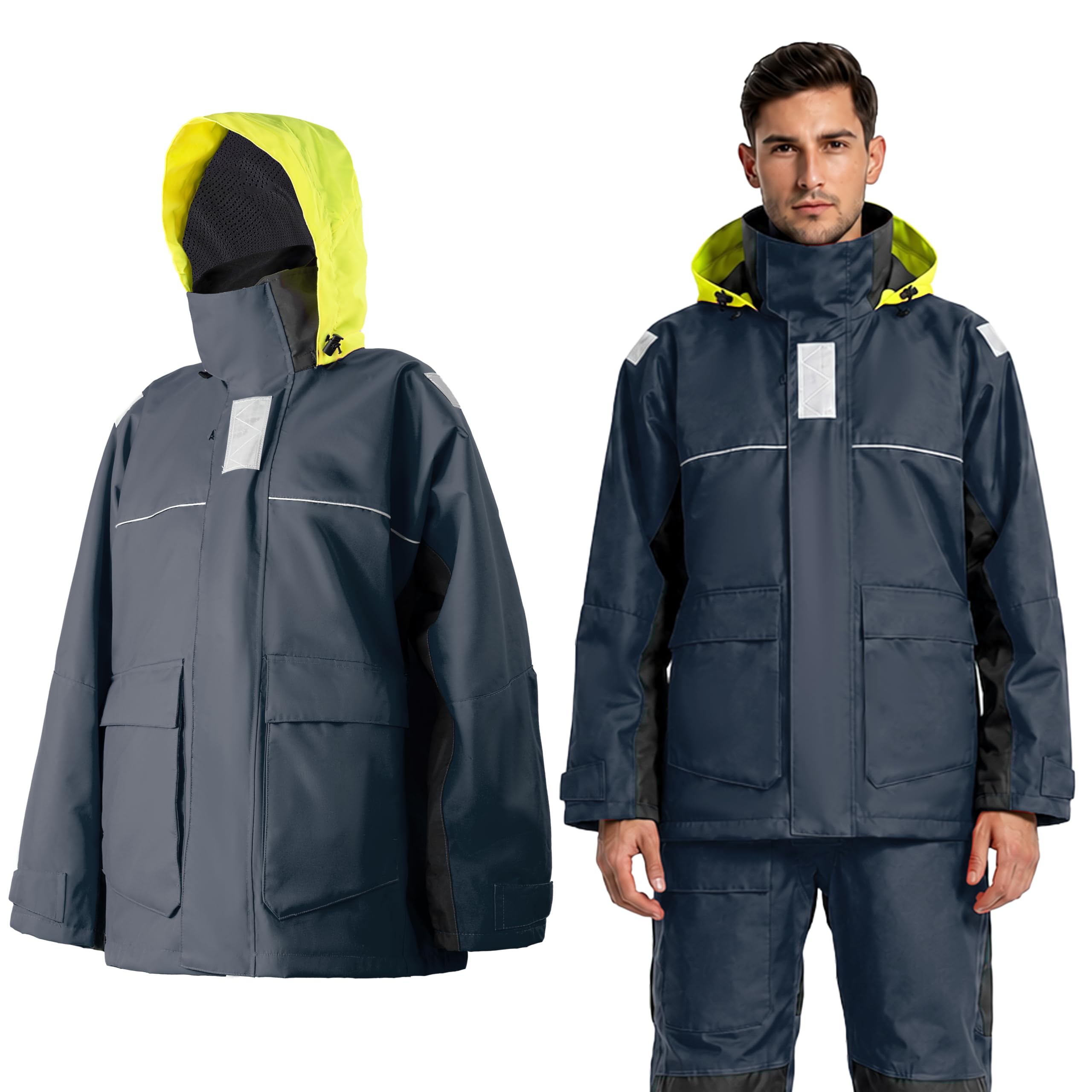 Segeljacke Herren Wasserdicht – Atmungsaktive Ölzeug Jacke, 2-Lagen | Segelbekleidung für Offshore & Küste, Winddicht Regenjacke Herren für Segeln & Outdoor, Sailor