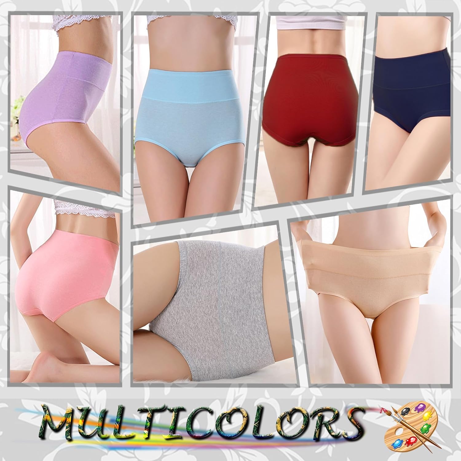 Anktry Women's Soft Cotton Briefs Underwear Breathable Solid Color High Waist Full Coverage Ladies Panties Multipack - Image 6