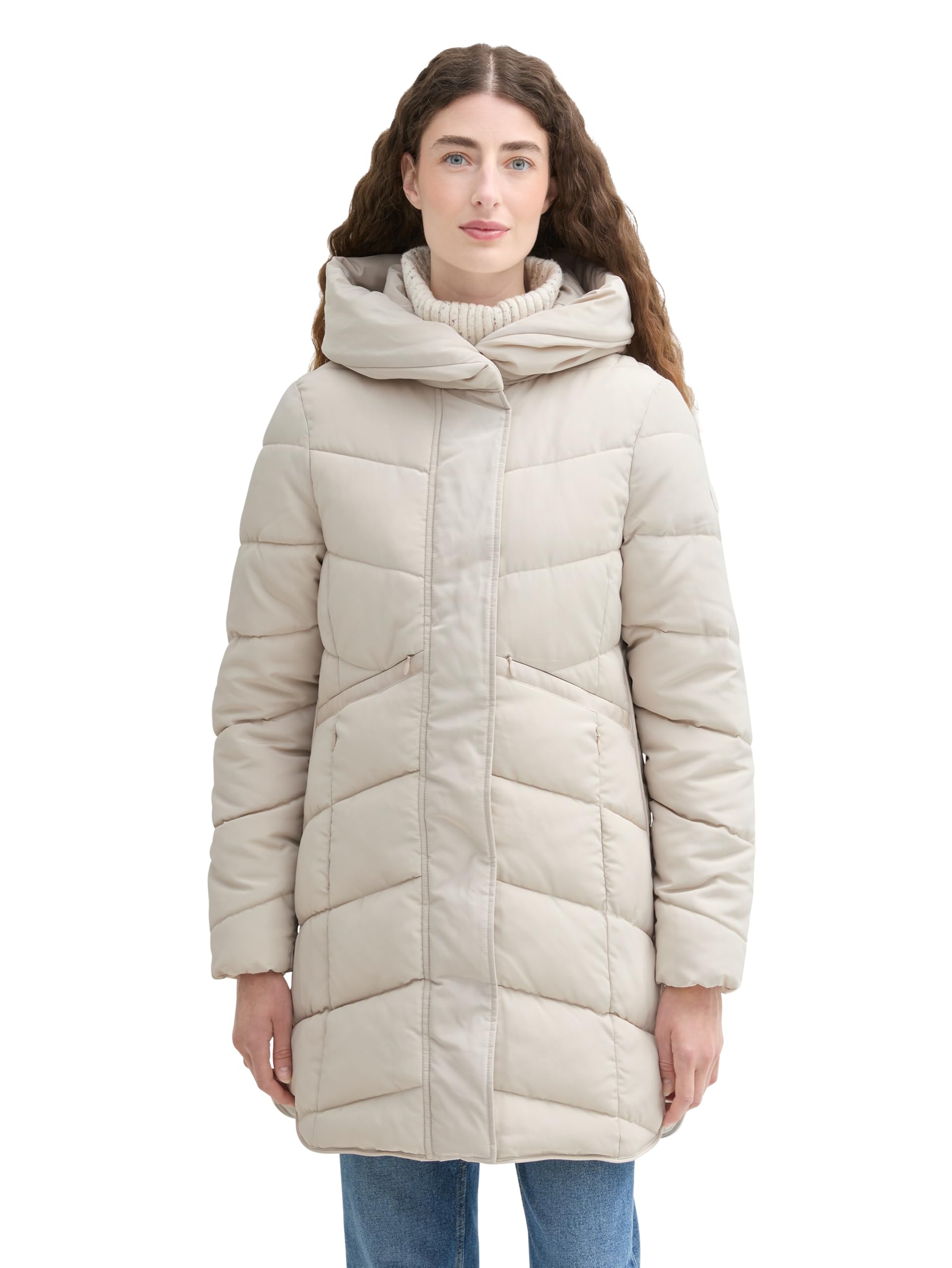 TOM TAILOR Damen 1042914 Puffer Parka mit Kapuze