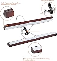 Vista 5 de Yaxa Basics Perchas de madera para pantalones, organizador de armario, cereza, paquete de 10