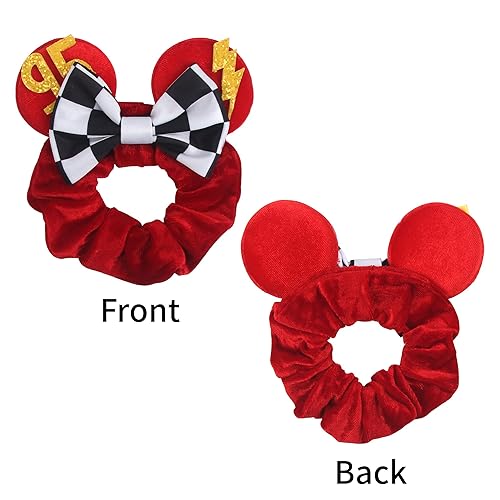 Miniatura 4 de Velvet Sparkle Sequin Hair Scrunchies and Mouse Ears Bows - 4 Pack Elastic Hair Accessories for Women, Girls, Kids, Cosplay, Vacation, Photography