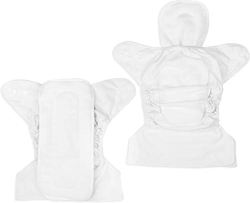 Miniatura 4 de BaeBae Goods Pañales de tela ajustables para niños y niñas, 8 pañales de tela reutilizables para bebés con 8 insertos de pañales de tela (nubes