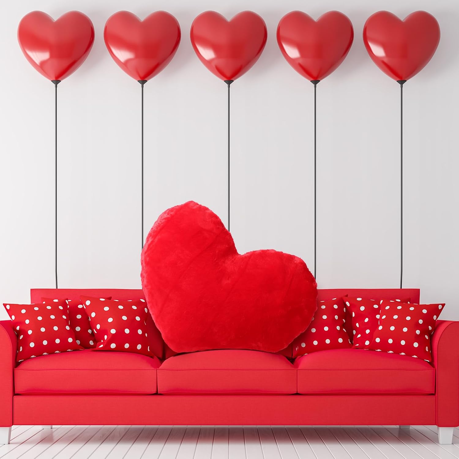 41 Inch Heart Pillow Large Giant Heart Shaped Pillow Huge Plush Bean Bag Decorative Big Cushion for Wedding Room Sofa Car Chair Women Gift(Red)