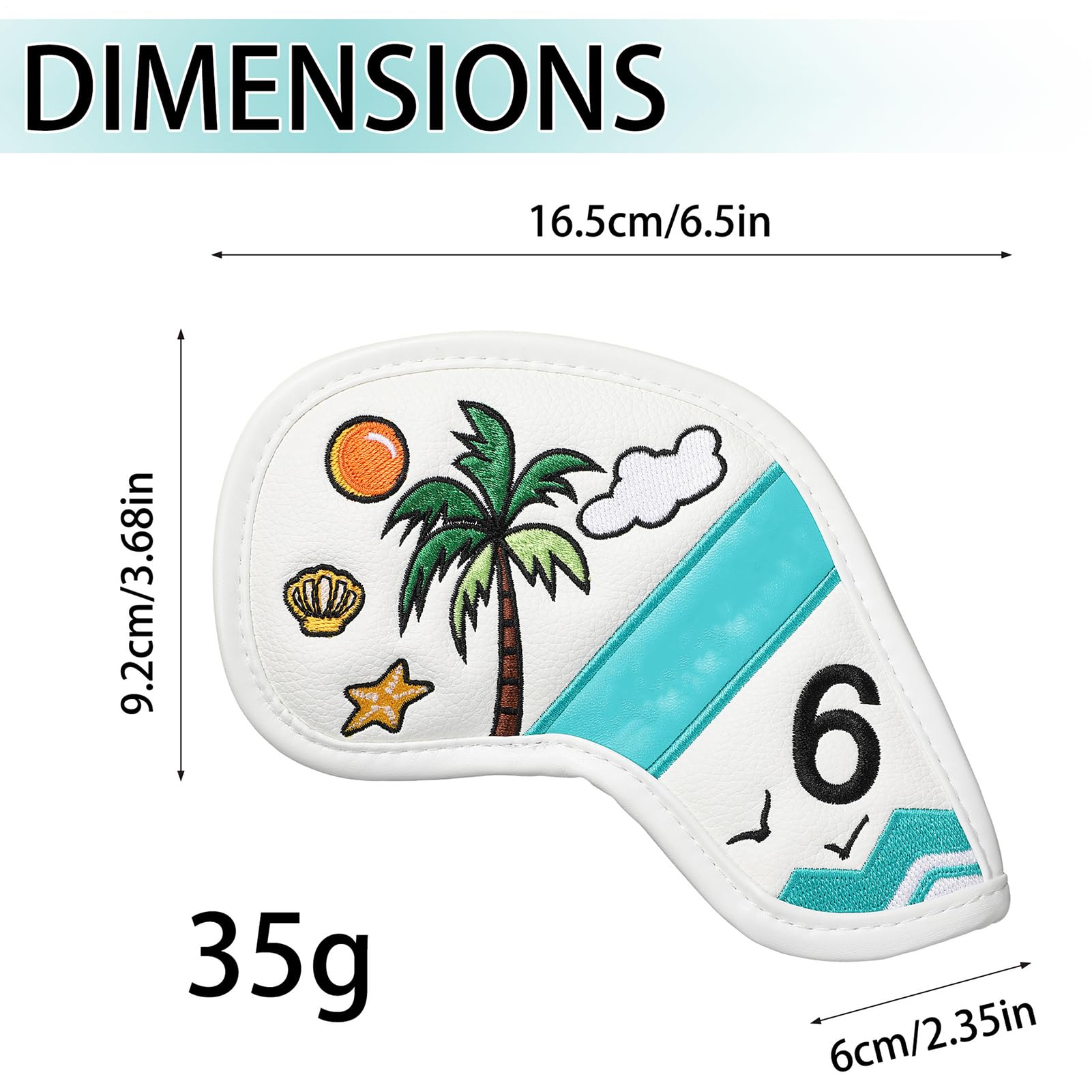 Kopfschutz für Golfschläger, Set mit tropischem Motiv | Set mit 9 Schutzhüllen für Golfschläger | für die Praxis im Freien auf Golfplätzen
