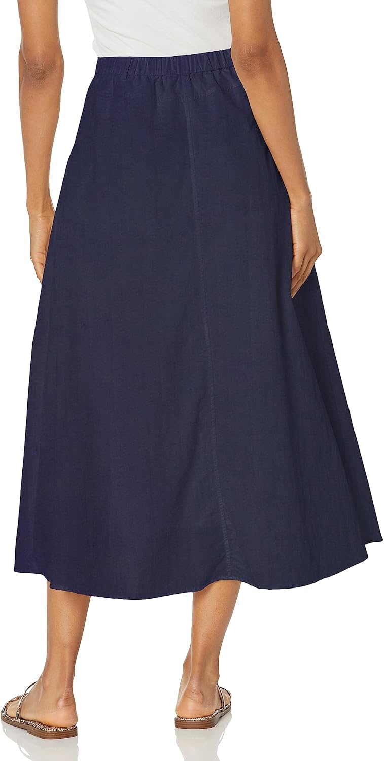 Moon River Womens Nickel Button A- Line Midi Skirt - Image 2