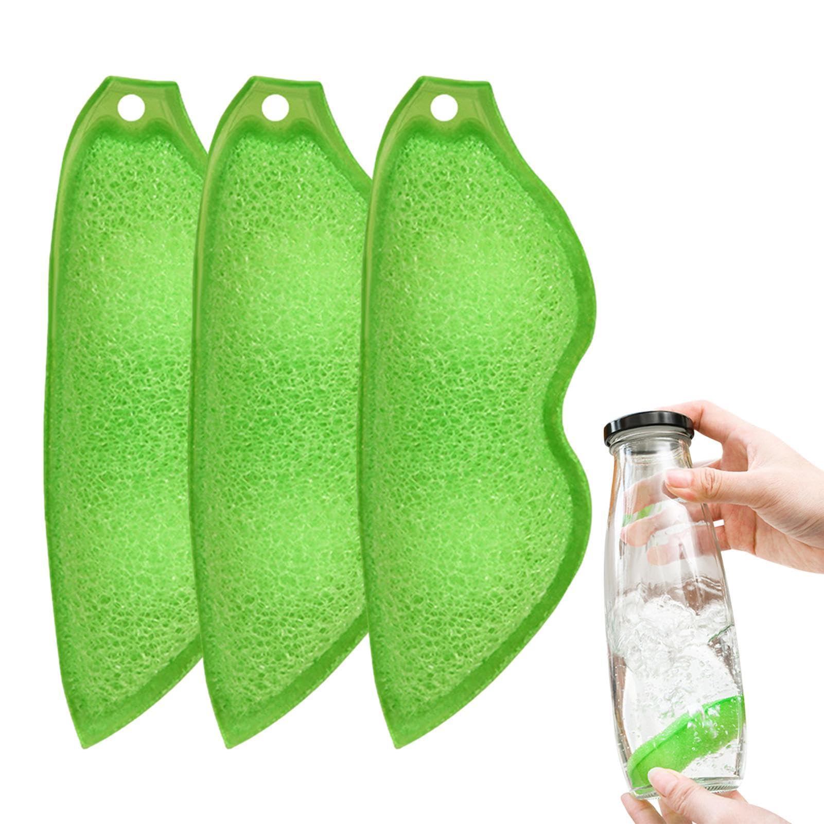 3 Spugne Magic Beans Per Pulizia Bottiglie | Forma Di Pisello Con Sfere