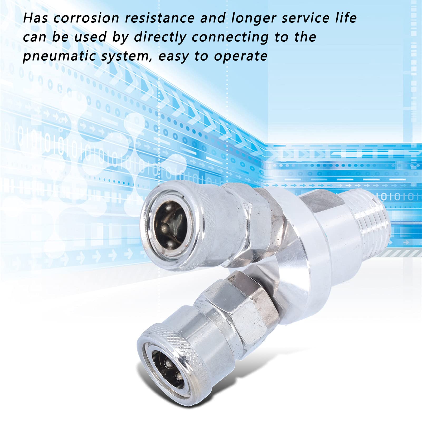 Air Splitter, Alloy Round Manifold Connection Swivel 360 Degrees Connectors Accessories for Industrial Construction Machinery (SMV 2 Way)