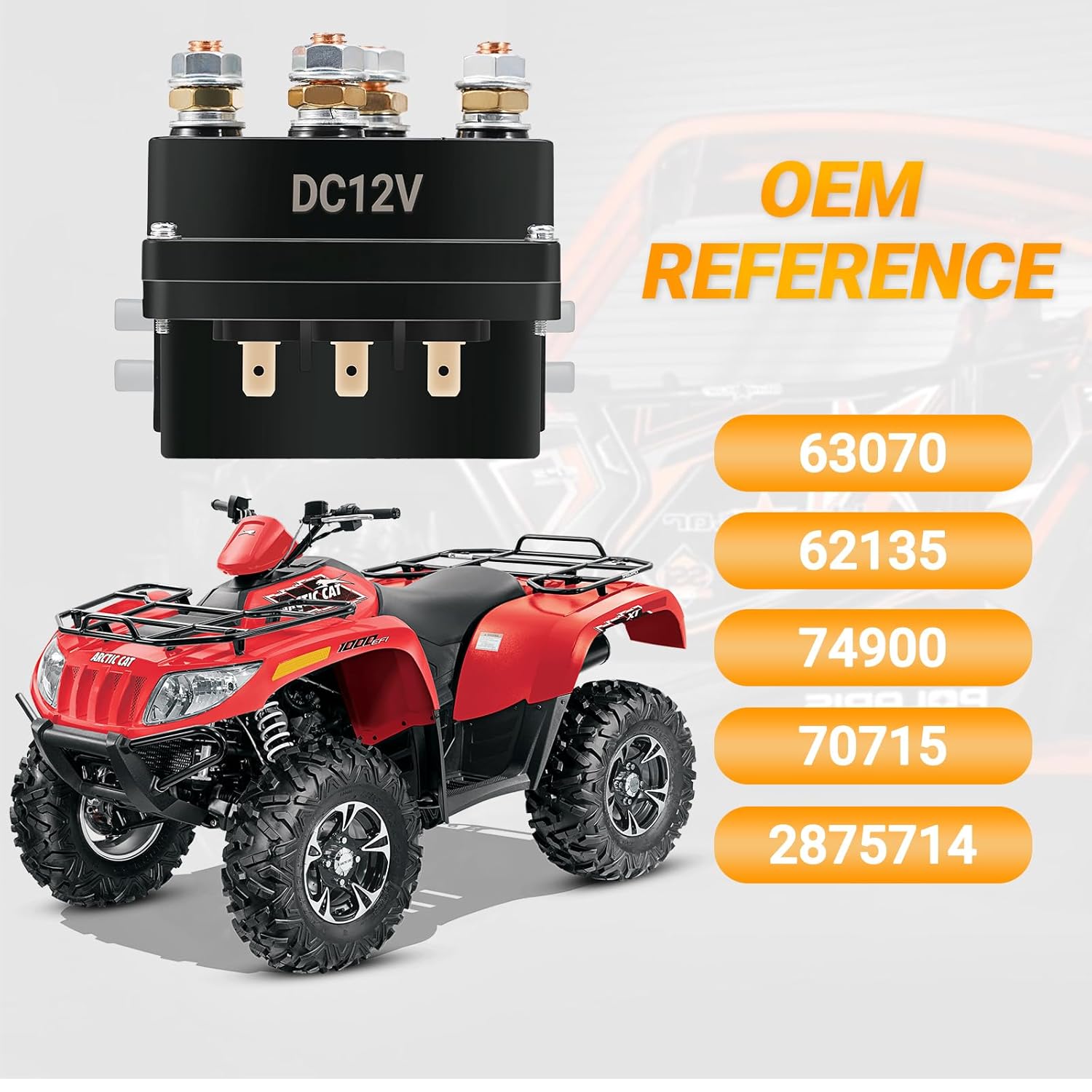 KanSmart Winch Solenoid Relay Contactor 12V 500A Winch Relay Thumb Truck for 8000-15000lbs ATV UTV Boat 4x4 Vehicles Winch Replacement with 6 Protecting Caps