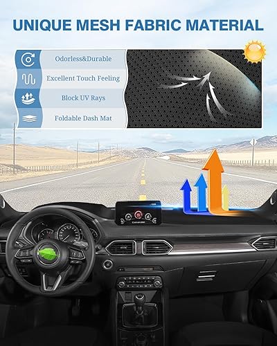 Miniatura 217 de FIILINES - Cubierta para tablero, accesorio para tablero de malla antideslizante, parasol sin reflejos y protector compatible con Toyota RAV4