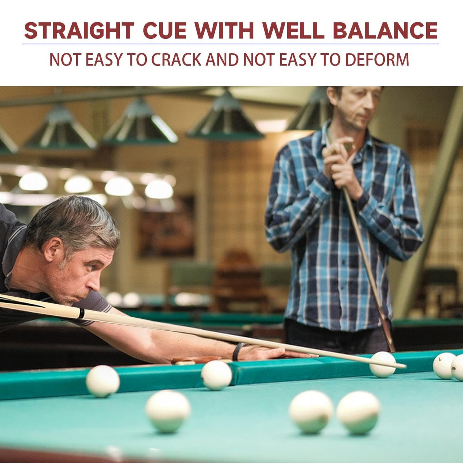 Générique Queue De Billard Professionnelle en Bois D'érable 145 Cm Queues De Billard en Bois Accessoires De Billard Fournitures De Billard Élégantes