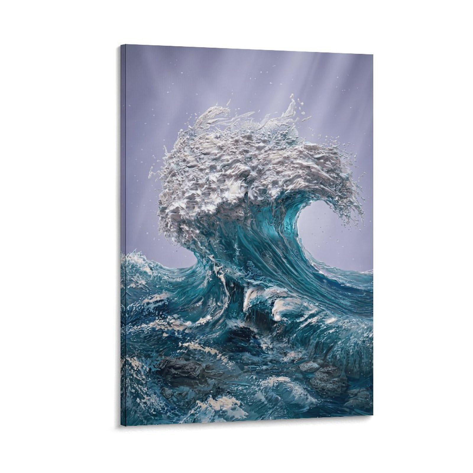 XPASHIQWC Oil Painting Wave Poster Artwork Giclee Canvas Prints Modern Wall Art Picture Wall Hanging for Bathroom Wall Decor 20x30inch(50x75cm)