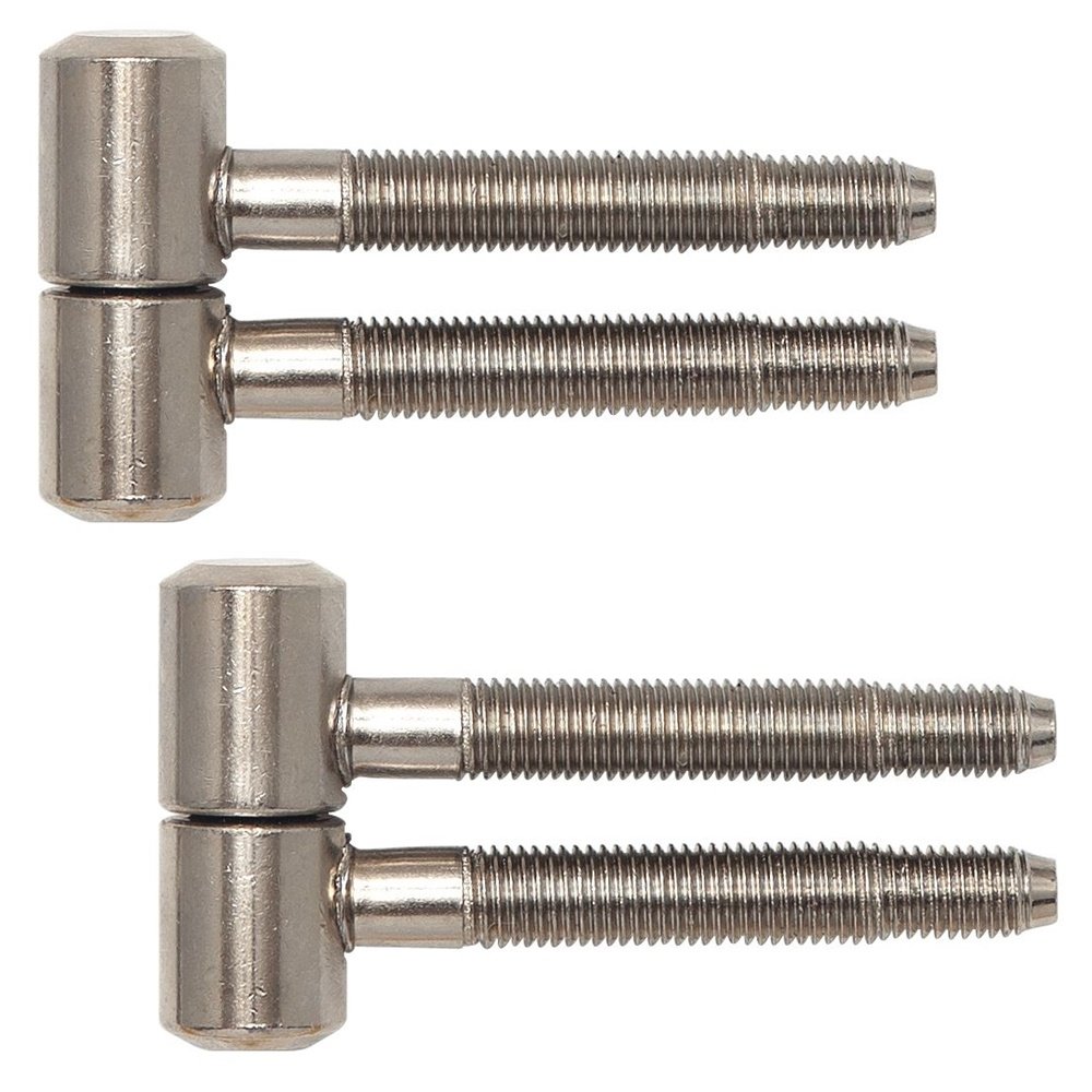 Gedotec Metal Nickel-Plated Matt Door Hinges For Interior Doors Renovation Hinges 2-Piece Drill-In Hinges For Rebated Wooden Doors | Size Ø 16 Mm | | Load Capacity Up To 40 Kg