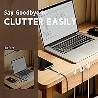 Vista 3 de Soporte para cable de cargador de teléfono, mini clips de cable, organizador de cables para escritorio, oficina y mesitas de noche, 9