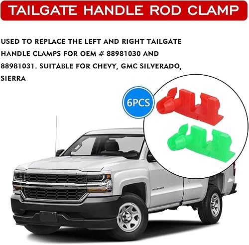 Miniatura 3 de 3 pares de clips de retención de varilla para manija de puerta trasera izquierda y derecha compatibles con Chevy Silverado GMC Sierra OEM 88981030,